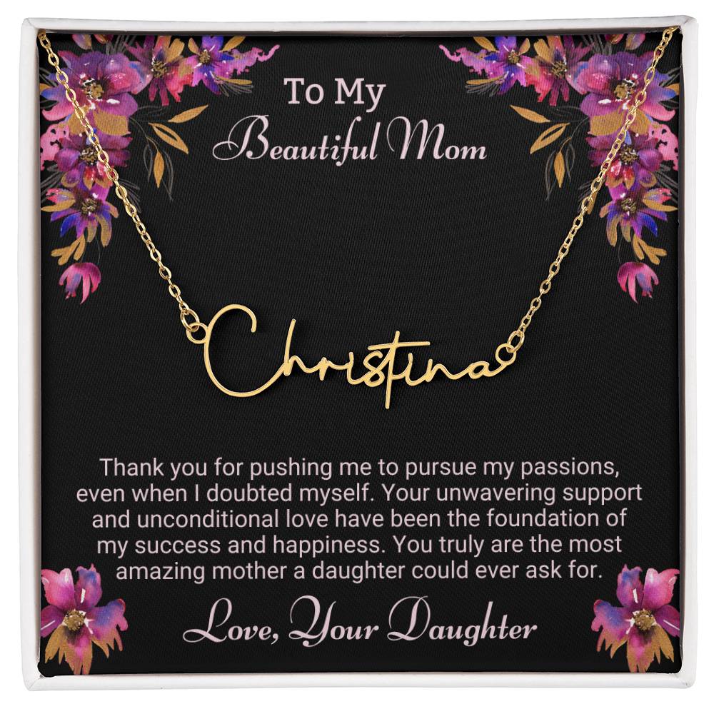 To Mom from Daughter. Thank you for pushing me to pursue my passions |Gift for Mom| Mother's Day | Birthday Gift.