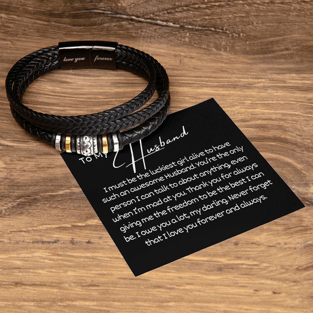To My Husband |Gift for Husband |Great Gift for Him | Leather Bracelet | Bracelet Gift For Husband