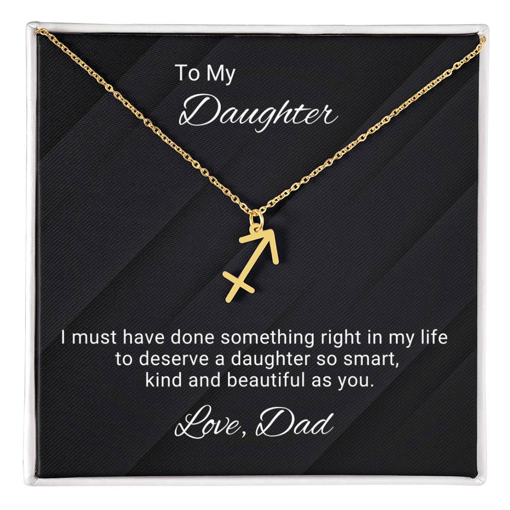 To My Daughter from Dad. Father to Daughter Gift, Birthday Gift to Daughter from Dad, Daughter Necklace, Zodiac Symbol Necklace