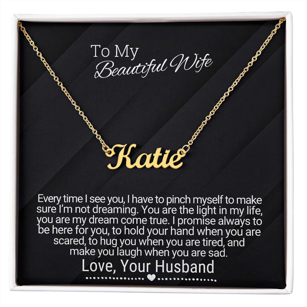 Wife, Soulmate, Custom Name Necklace Personalized Gifts.